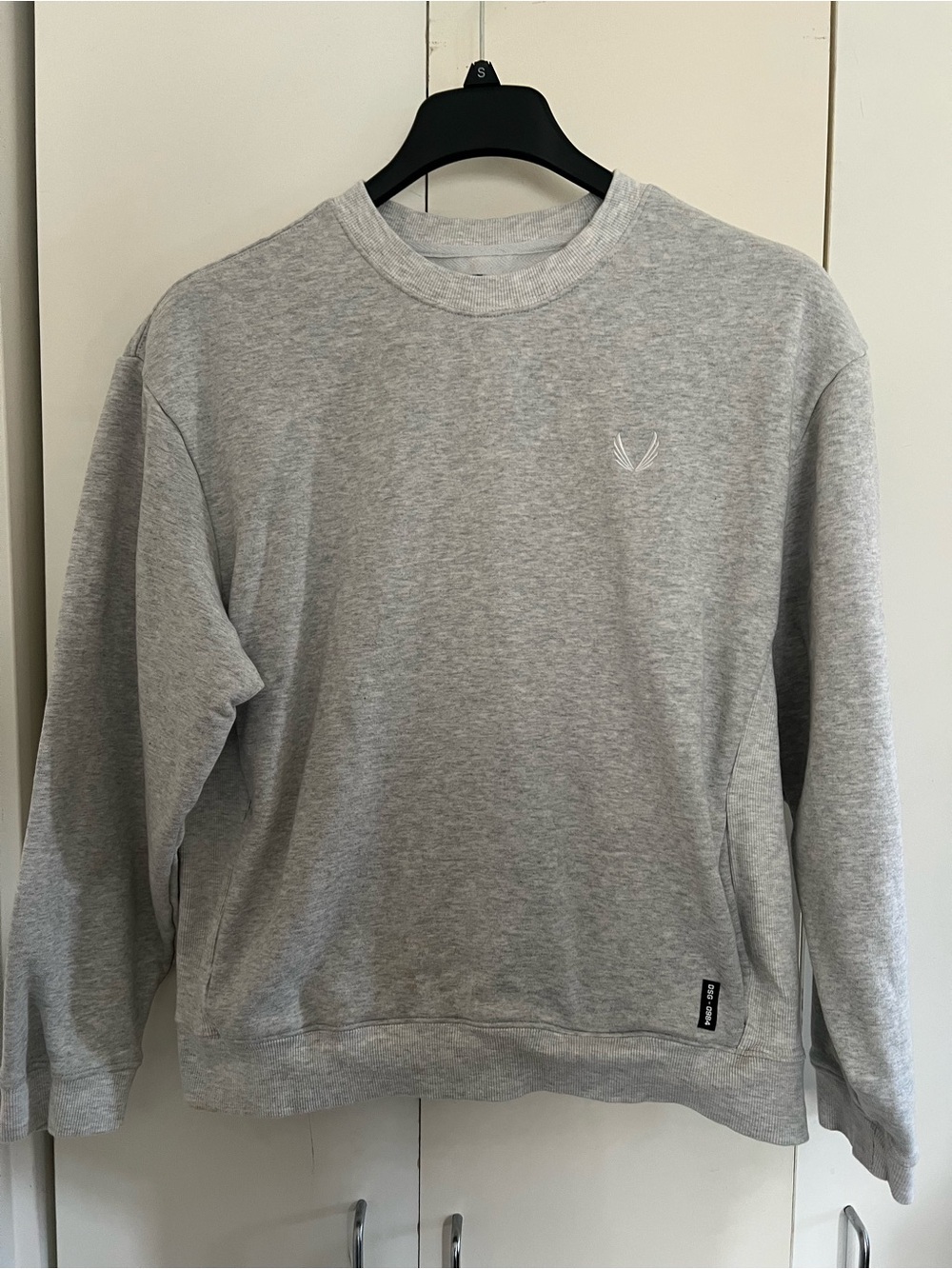 ASRV DSG-0984 Herringbone Terry Crewneck - Heather Grey/Black Men’s Medium